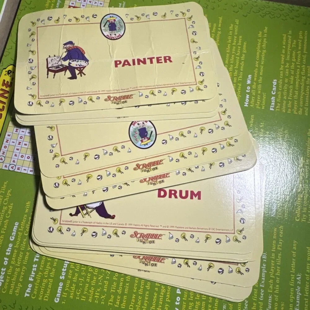 Madeline Scrabble Junior French & English Flash Cards 2 Games In 1 1999